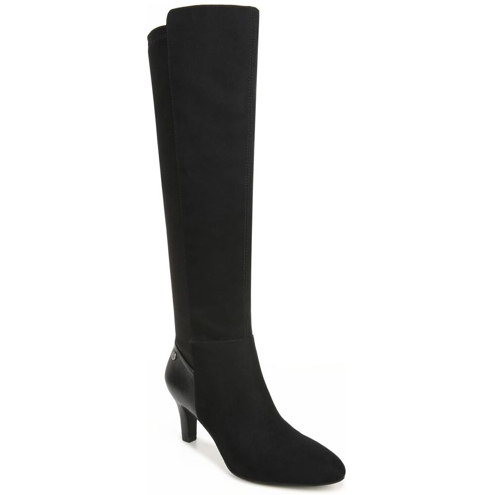 LifeStride Women Gracie Kitten Heel Riding Boots Size US 9W Black Microsuede